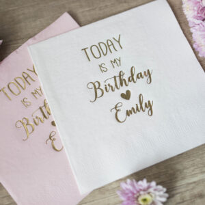 Birthday Napkins, Personalized Napkins, Happy Birthday, Birthday Party, Event Napkins