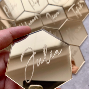 Wedding place cards, gold
